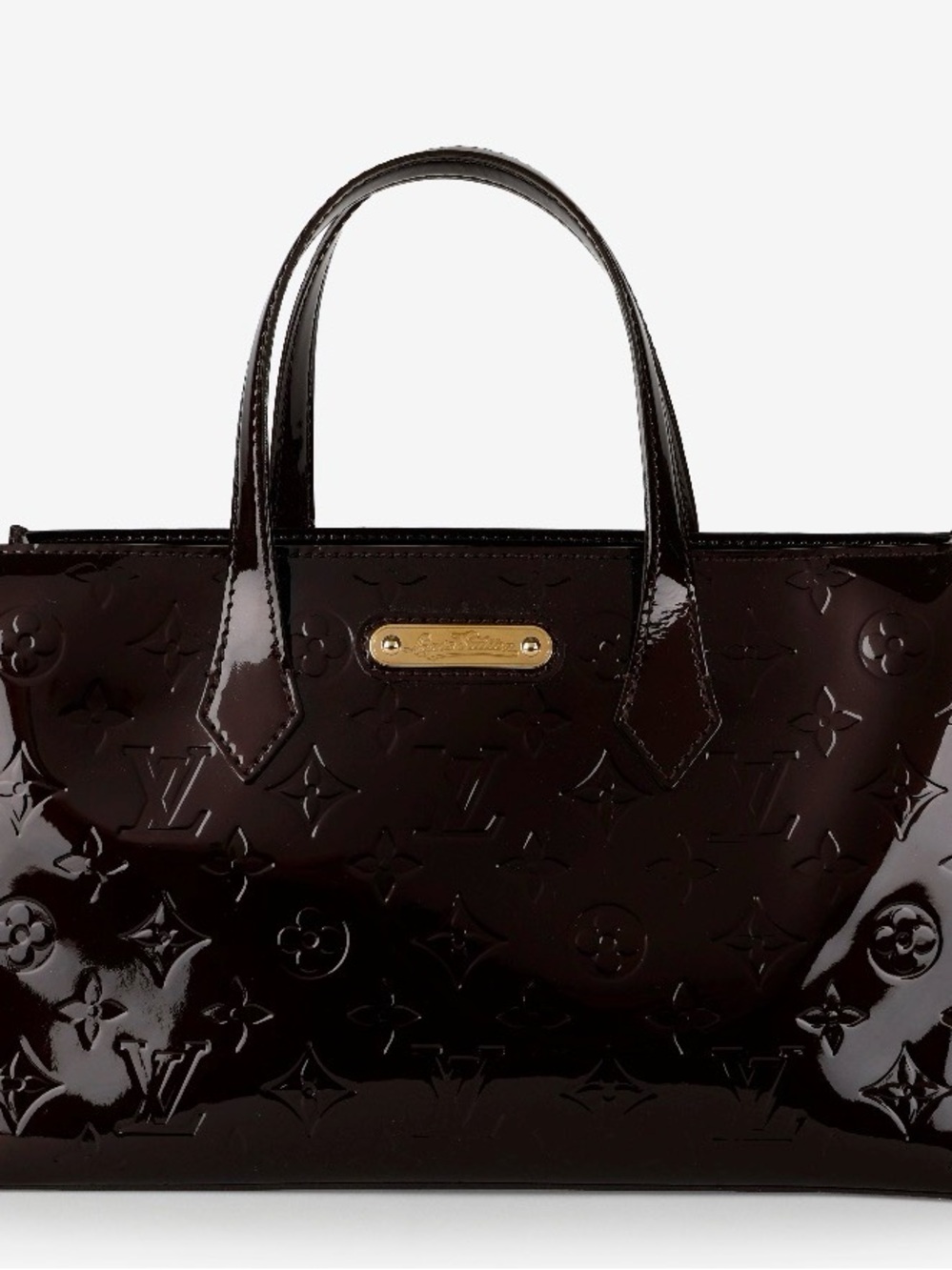 Louis Vuitton Wilshire PM Vernis Monogram Patent Tote — Dark burgundy